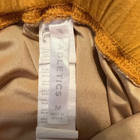 Fabletics Gold Velvet Jumpsuit Long Sleeves and Elastic Waist Women’s Size M - Picture 6 of 9